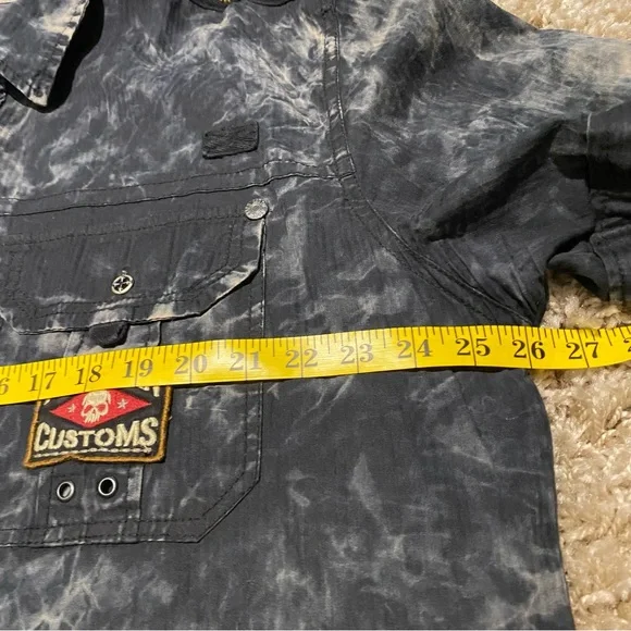 ❌SOLD❌Affliction Black Premium Buckle Mens short sleeve button skull shirt 2XL - Picture 10 of 13